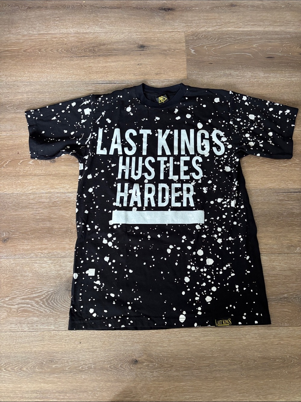 Last Kings "Hustles Harder" Splatter Tee - Black & White